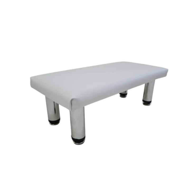 Kéztámasz manikűrhöz párnával és állítható lábakkal, ökológiai bőr, fehér