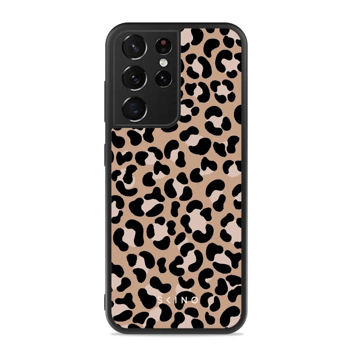 Кейс за Samsung Galaxy S21 Ultra - Skino Leopard, Animal Print, Черно - кафяв