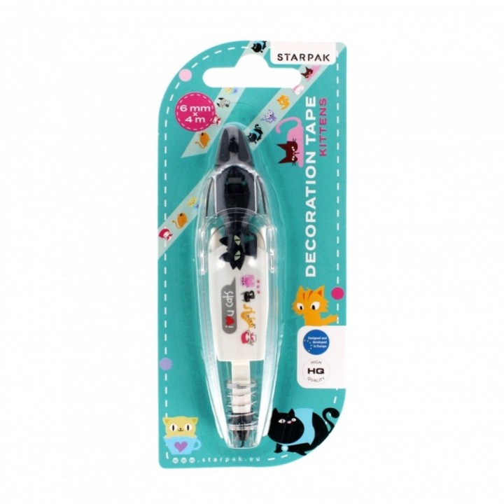 Декоративна лента Starpak, модел Котки, 6ммx4м, многоцветна