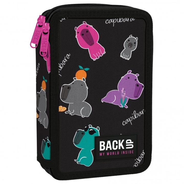 Penar echipat dublu compartimentat Backup Capybara, Derform, multicolor, 20x13x5cm