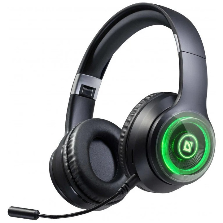 Casti Wireless Defender Freemotion B400, Stereo, Bluetooth, LED, USB Type-C, 20-20000 Hz, Negru