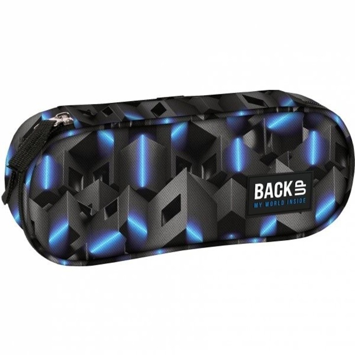 Penar oval Derform Backup Wzory 3D, 23x9x5cm, negru/albastru