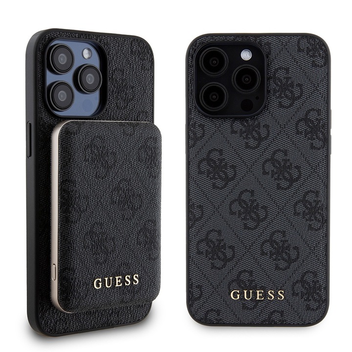 Tok iPhone 15 Pro Max készülékhez - Guess Hardcase Powerbank MagSafe (GUBPM5P15X4GEMGK) - Fekete