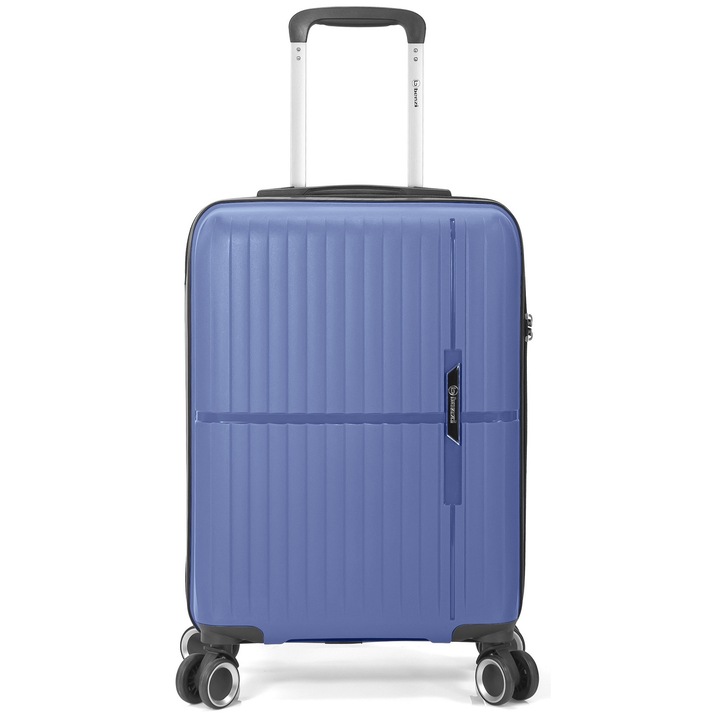 Benzi BZ 5754 közepes bőrönd, polipropilén, TSA kód, 4 dupla kerék, 66 cm, kék