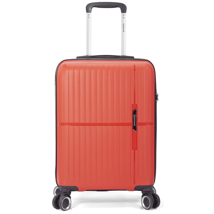 Troler mediu Benzi BZ 5754, polipropilena, cifru TSA, 4 roti duble, 66 cm, rosu