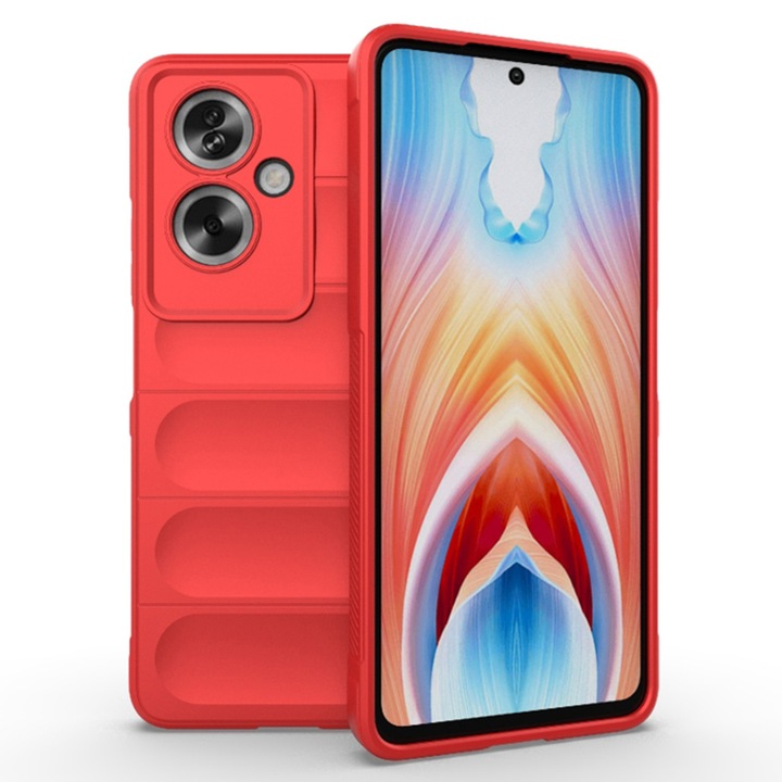 Калъф за Oppo A79 5G / OnePlus Nord N30 SE DaDen® Magic Shield, устойчив на удари, вътрешност от микрофибър, TPU, червен
