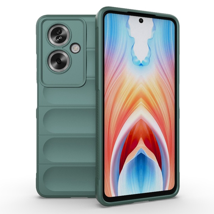 Калъф за Oppo A79 5G / OnePlus Nord N30 SE DaDen® Magic Shield, устойчив на удари, вътрешност от микрофибър, TPU, зелен