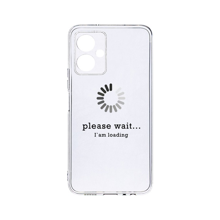 Husa BestCase® Прозрачен силикон 2MM, съвместим с Motorola Moto G14, Моля, изчакайте..., Противошоков, Защита на камерата, Повдигнати ръбове за защита на екрана, T 37