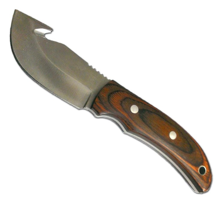 Cutit de vanatoare Alpin BS013920, lama 8.90cm, maner lemn Siam, teaca nailon, 21cm