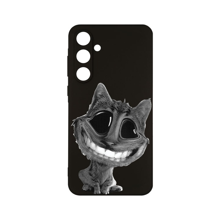 Husa BestCase® Slim SIlicon 0.8MM, Compatibila Cu Samsung Galaxy A55, Crazy Cat, Protectie Camera, Rezistenta la uzura, c-B 20