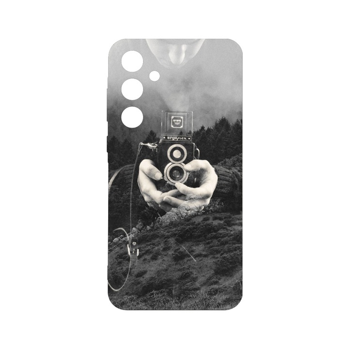 Husa BestCase® Slim SIlicon 0.8MM, Compatibila Cu Samsung Galaxy A55, Double Exposure, Protectie Camera, Rezistenta la uzura, c-B 13