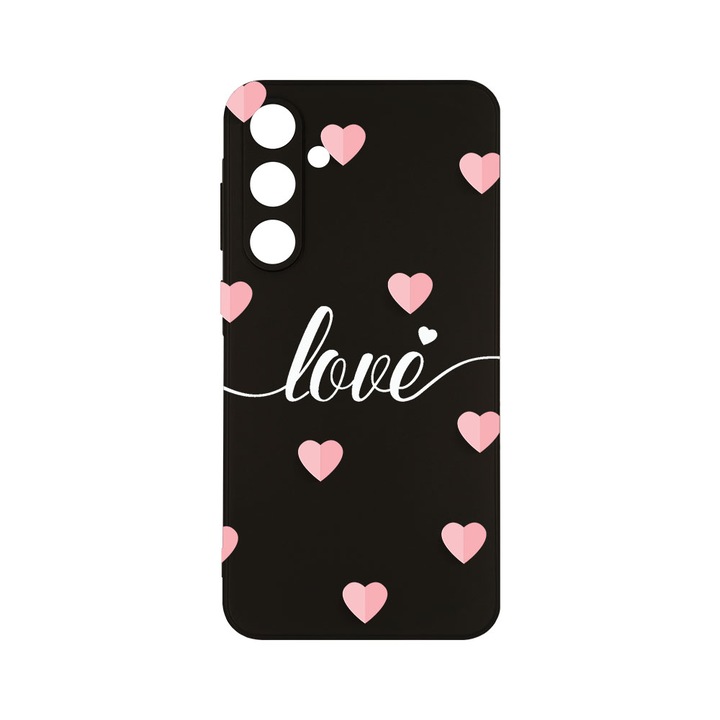 Husa BestCase® Slim SIlicon 0.8MM, Compatibila Cu Samsung Galaxy A55, Love Flying Hearts, Protectie Camera, Rezistenta la uzura, c-B 85