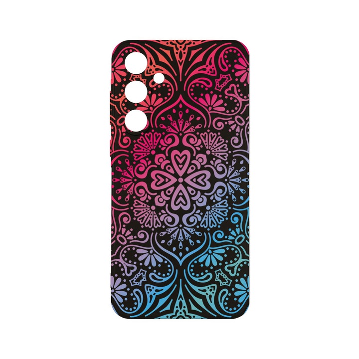 Husa BestCase® Slim SIlicon 0.8MM, Compatibila Cu Samsung Galaxy A55, Mandala Color, Protectie Camera, Rezistenta la uzura, c-B 72
