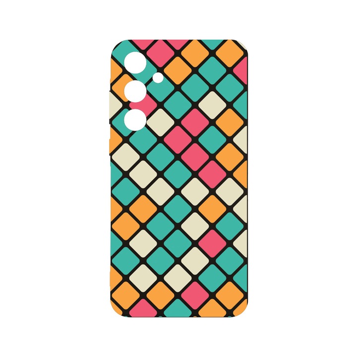 Husa BestCase® Slim SIlicon 0.8MM, Compatibila Cu Samsung Galaxy A55, Mozaic, Protectie Camera, Rezistenta la uzura, c-B 123