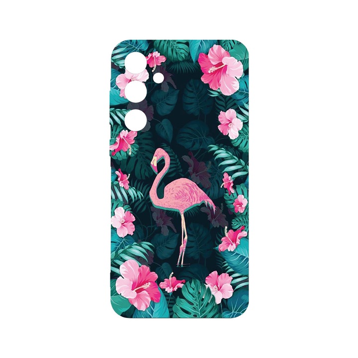 Husa BestCase® Slim SIlicon 0.8MM, Compatibila Cu Samsung Galaxy A55, Flamingo, Protectie Camera, Rezistenta la uzura, c-B 247