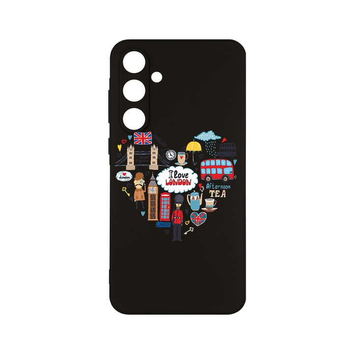Husa BestCase® Slim SIlicon 0.8MM, Compatibila Cu Samsung Galaxy A55, I Love London, Protectie Camera, Rezistenta la uzura, c-B 732