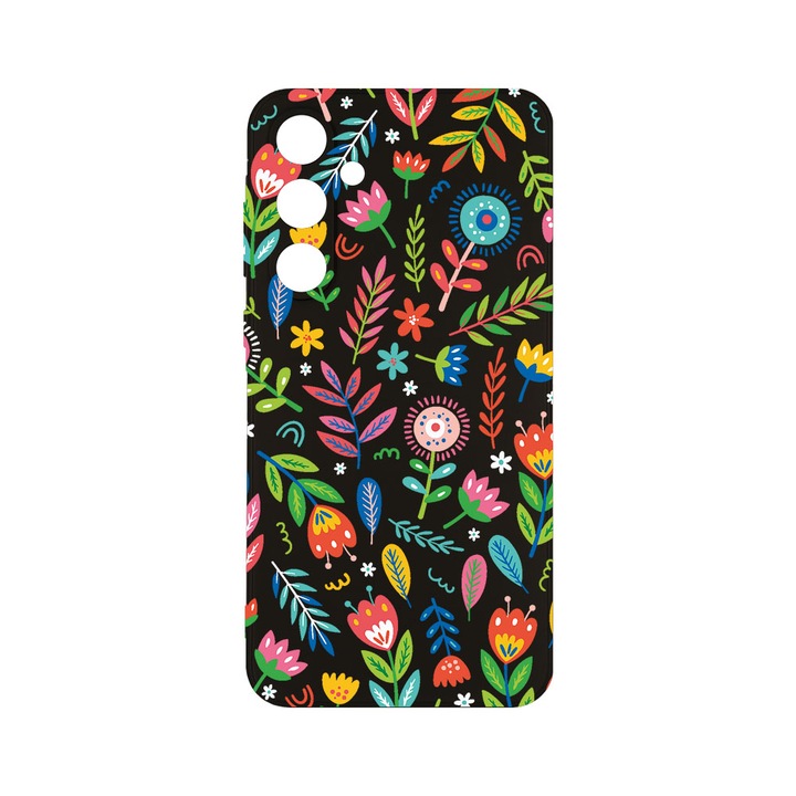 Калъф BestCase® Slim SIlicon 0.8MM, Съвместим със Samsung Galaxy A55, Щастливи цветя, Защита на камерата, Устойчив на износване, c-B 756