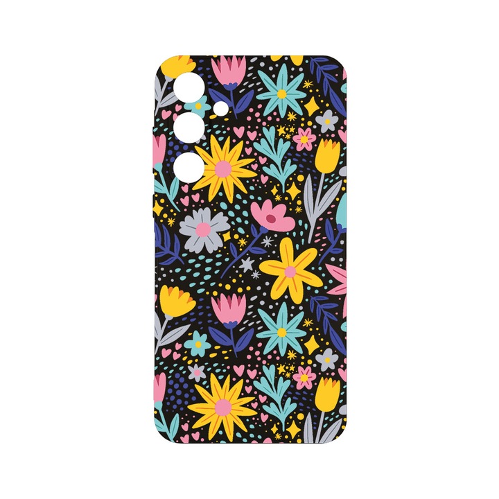Husa BestCase® Slim SIlicon 0.8MM, Compatibila Cu Samsung Galaxy A55, Little Flowers, Protectie Camera, Rezistenta la uzura, c-B 758