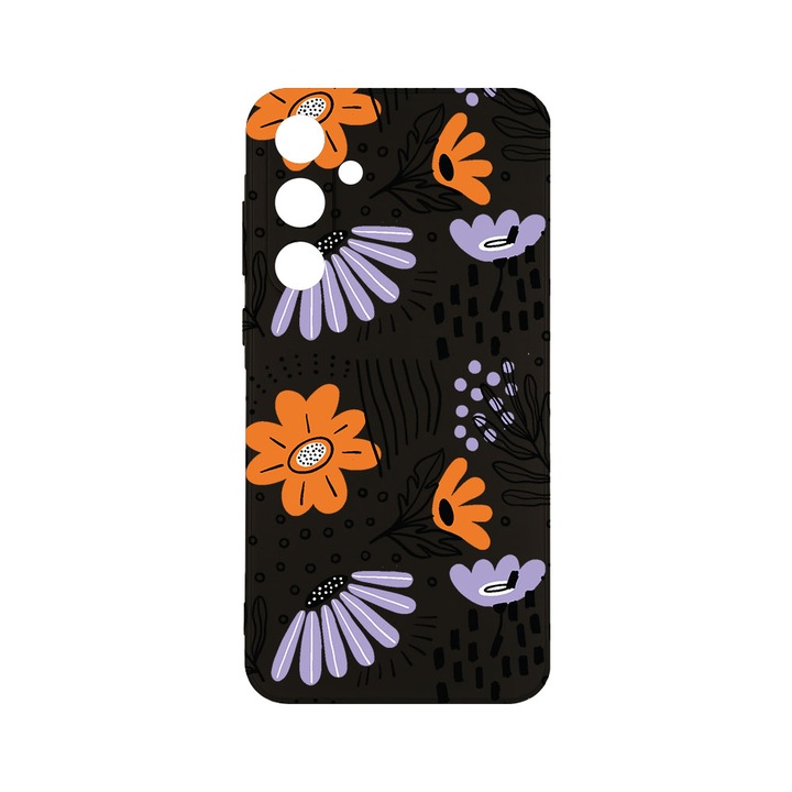 Husa BestCase® Slim SIlicon 0.8MM, Compatibila Cu Samsung Galaxy A55, Flowers - Pastel Colors, Protectie Camera, Rezistenta la uzura, c-B 757