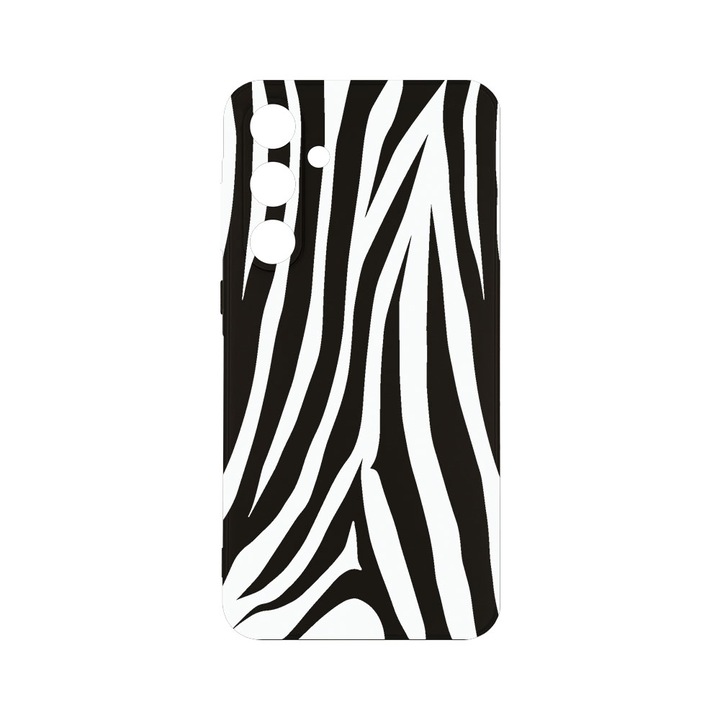 Husa BestCase® Slim SIlicon 0.8MM, Compatibila Cu Samsung Galaxy A55, Black Zebra, Protectie Camera, Rezistenta la uzura, c-B 785