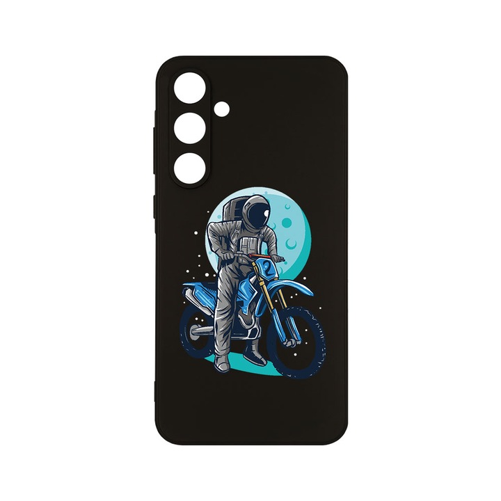 Husa BestCase® Slim SIlicon 0.8MM, Compatibila Cu Samsung Galaxy A55, Astronaut Biker, Protectie Camera, Rezistenta la uzura, c-B 828