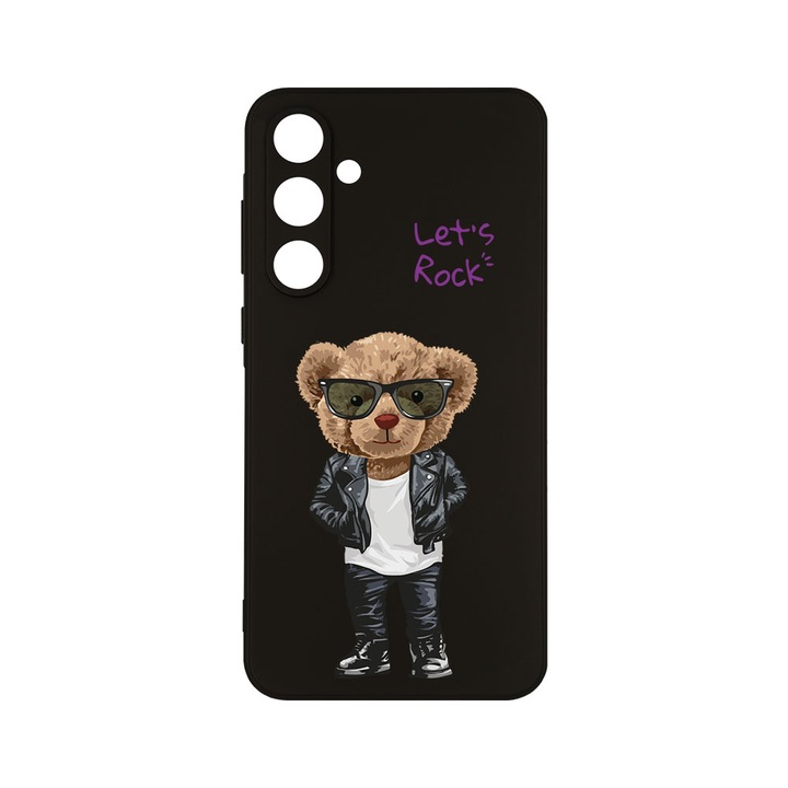 Husa BestCase® Slim SIlicon 0.8MM, Compatibila Cu Samsung Galaxy A55, Let's Rock Teddy Bear, Protectie Camera, Rezistenta la uzura, c-B 929