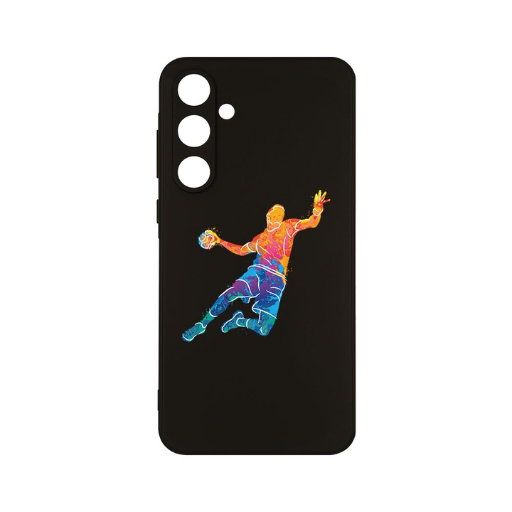 Husa BestCase® Slim SIlicon 0.8MM, Compatibila Cu Samsung Galaxy A55, Handball Colorful, Protectie Camera, Rezistenta la uzura, c-B 800