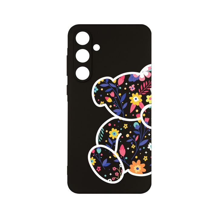 Husa BestCase® Slim SIlicon 0.8MM, съвместим със Samsung Galaxy A55, Flower Teddy Bear, Защита на камерата, Устойчивост на износване, c-B 983