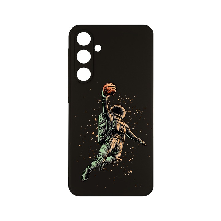 Husa BestCase® Slim SIlicon 0.8MM, съвместим със Samsung Galaxy A55, Астронавт Баскетбол, Защита на камерата, Устойчив на износване, c-B 1003