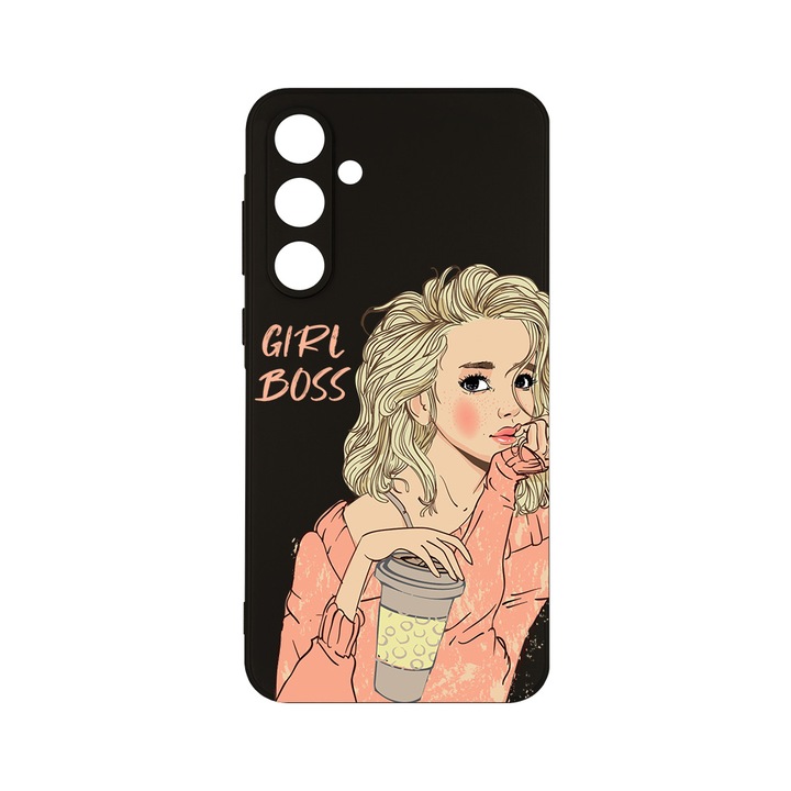 Husa BestCase® Slim SIlicon 0.8MM, Compatibila Cu Samsung Galaxy A55, Girl Boss, Protectie Camera, Rezistenta la uzura, c-B 1009