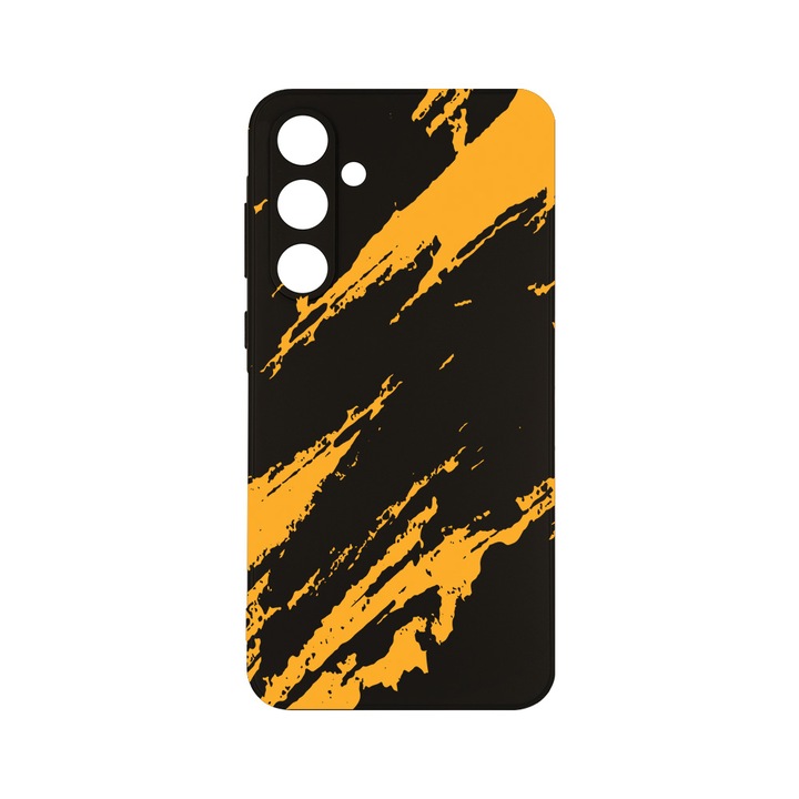 Husa BestCase® Slim SIlicon 0.8MM, Compatibila Cu Samsung Galaxy A55, Golden Stripes, Protectie Camera, Rezistenta la uzura, c-B 1054