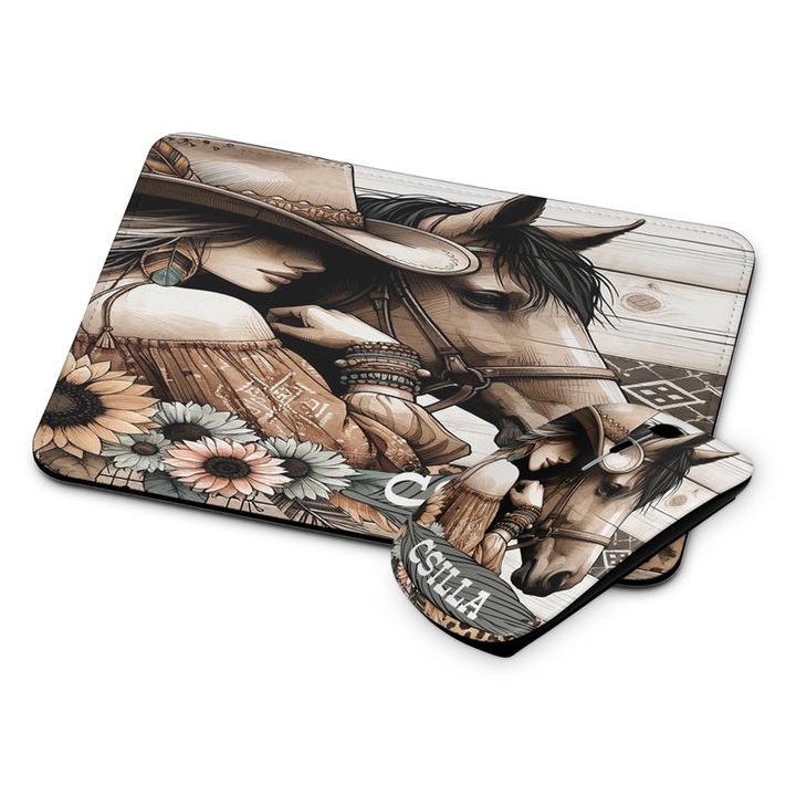 Lovas vezetéknélküli egér és egérpad Csilla