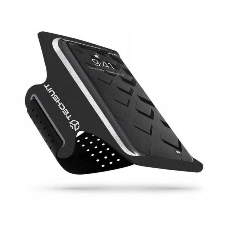 Sports Armband (TH10) - with Velcro, for Phones, max 6.5" - Black / Gray