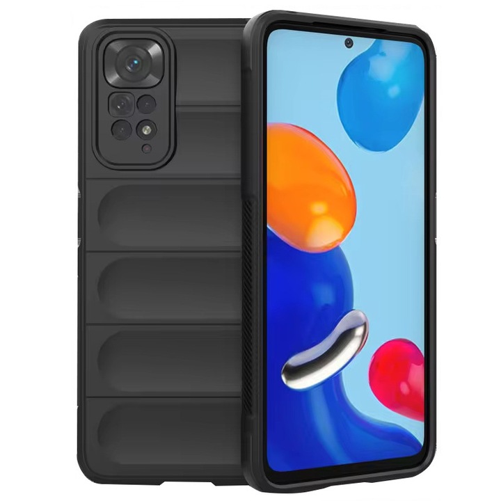 Husa pentru Xiaomi Redmi Note 11 / Redmi Note 11S eleganta, din silicon mat, SKDR Vogue - Negru