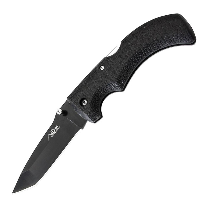 Cutit tactic Alpin 11601BK, otel inoxidabil, maner cauciucat, 21cm, negru