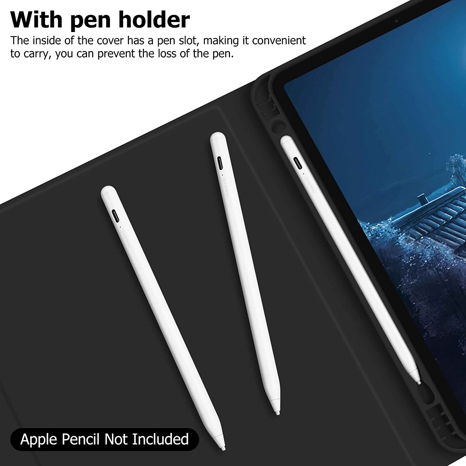 Husa pentru Apple iPad Air 11 2026 / 2025 / 2024 M4, M3, M2 cu tastatura iluminata wireless detasabila RGB 7 lights, Bluetooth, USB Type-C, functie stand, slot stylus si mouse wireless RGB iluminat LED negru