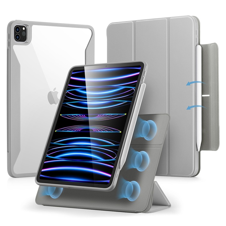 Калъф за iPad Air 4 (2020) / Air 5 (2022) / Air 6 (2024) - ESR Rebound Hybrid - Сив