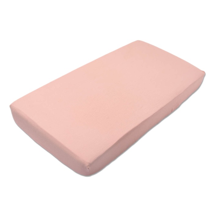 100% pamut muszlin lepedő elasztikus 120x60 cm Kidizi Ash Pink
