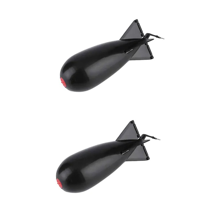 Комплект 2 въдици с ракети за риболов, ABS, 14.5x5.5cm, черни