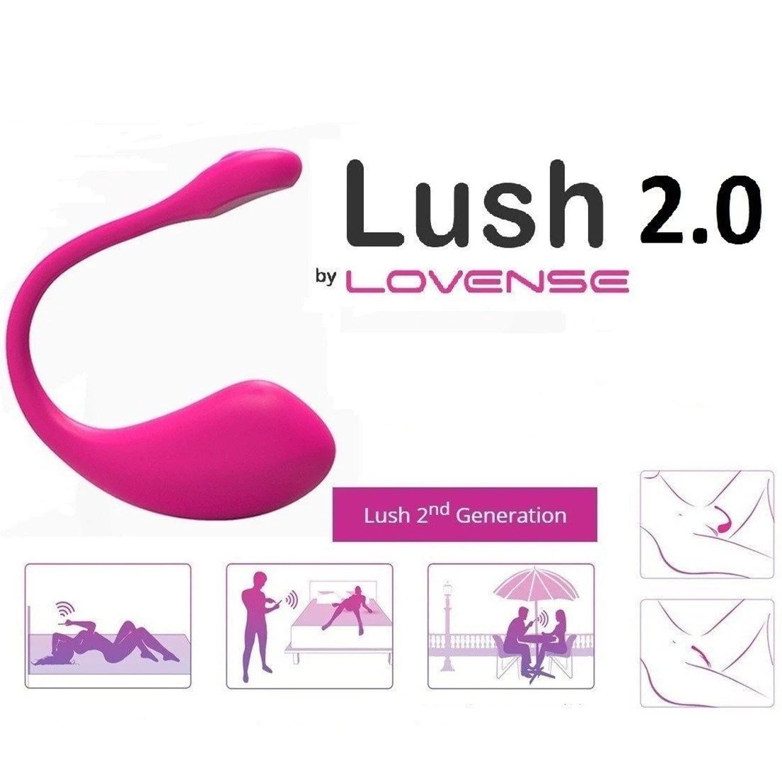 Lovense Lush 2 vibrátor, szilikon, rózsaszín, APP vezérlés, USB töltés -  eMAG.hu