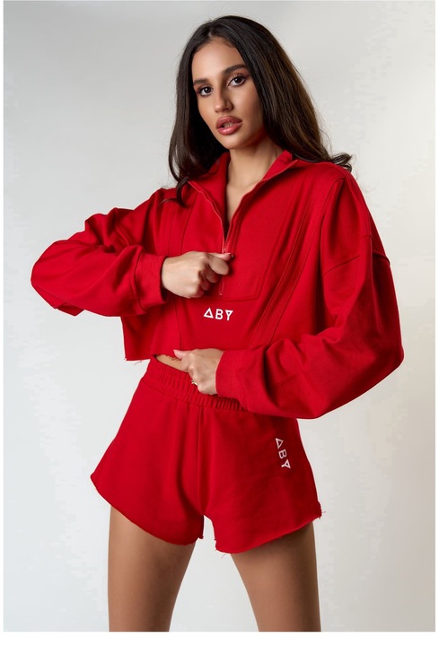 Trening Aby Crop Zip, Rosu