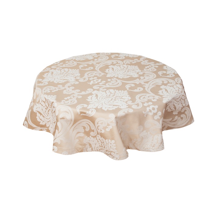 Bosfor Decor kerek terítő, Brocard modell, Bézs, Cappuccino, Mérete 150 cm