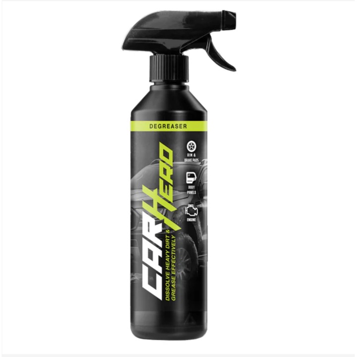 Solutie Prespalare Caroserie Auto, Degreaser, Car Hero, Elimina Grasimile Intarite si Murdaria Greu de Indepartat, 500ml