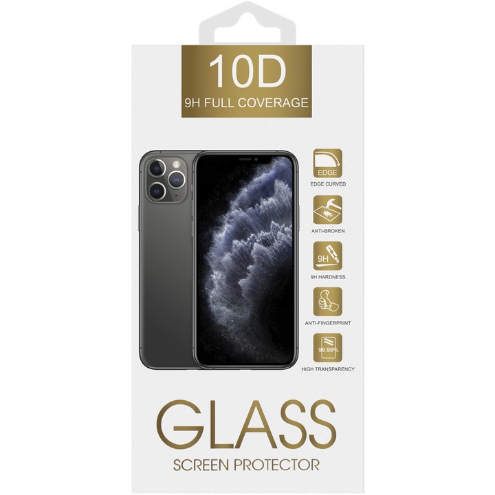 Протектор за екран за Realme 10 Pro, защитено стъкло, пълно лепило, 10D, Grip Pro, U179, черен