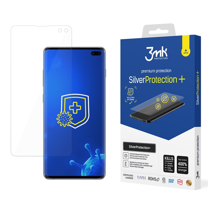 Скрийн протектор Сребрист за Samsung Galaxy S10+ G975, Grip Pro, U288, Пластмаса