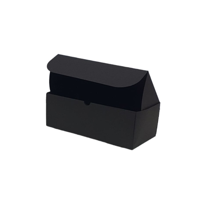 Черна дуплексна картонена кутия с размери 20х10х7см