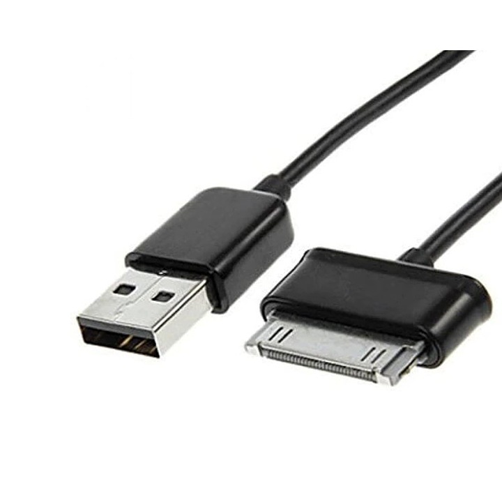 Cablu Date si Incarcare Compatibil Samsung Galaxy Tab, 1m, USB 2.0 Tata la 30 Pini tata, Negru