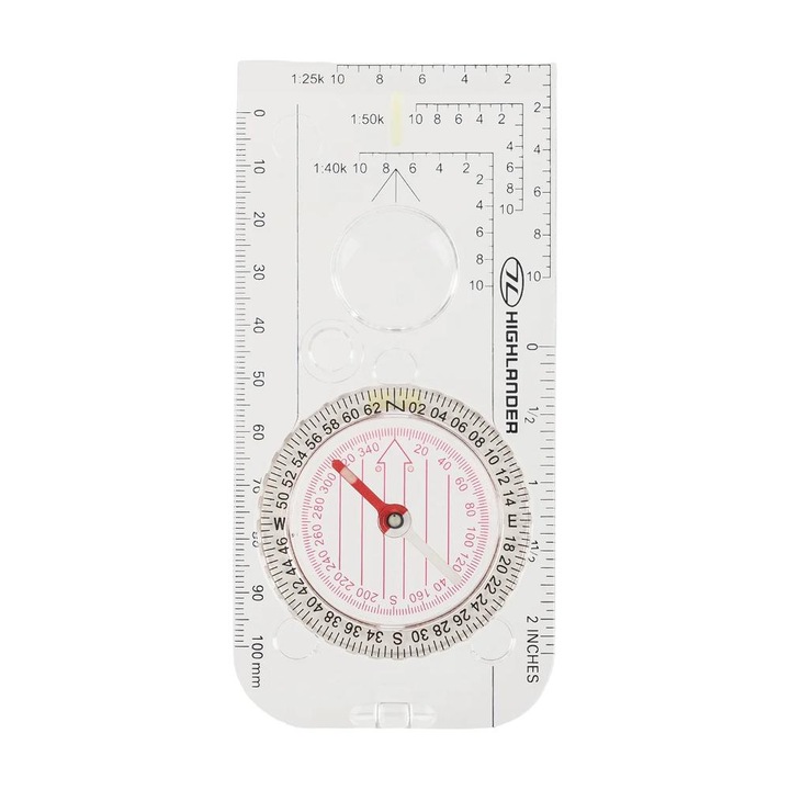 Busola Highlander Pathfinder, luminosensibila, lupa marire, multiscara, 12.5x6cm
