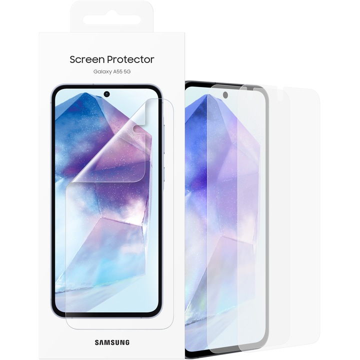 Скрийн протектор за Samsung Galaxy A55 5G A556, Пластмасов, Ударобезопасен, U653, Комплект 2 броя