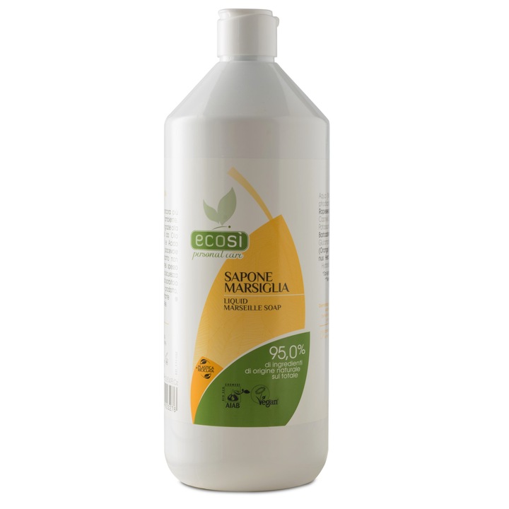 Sapun Bio de Marsiglia lichid, vegan, Ecosi, 1L
